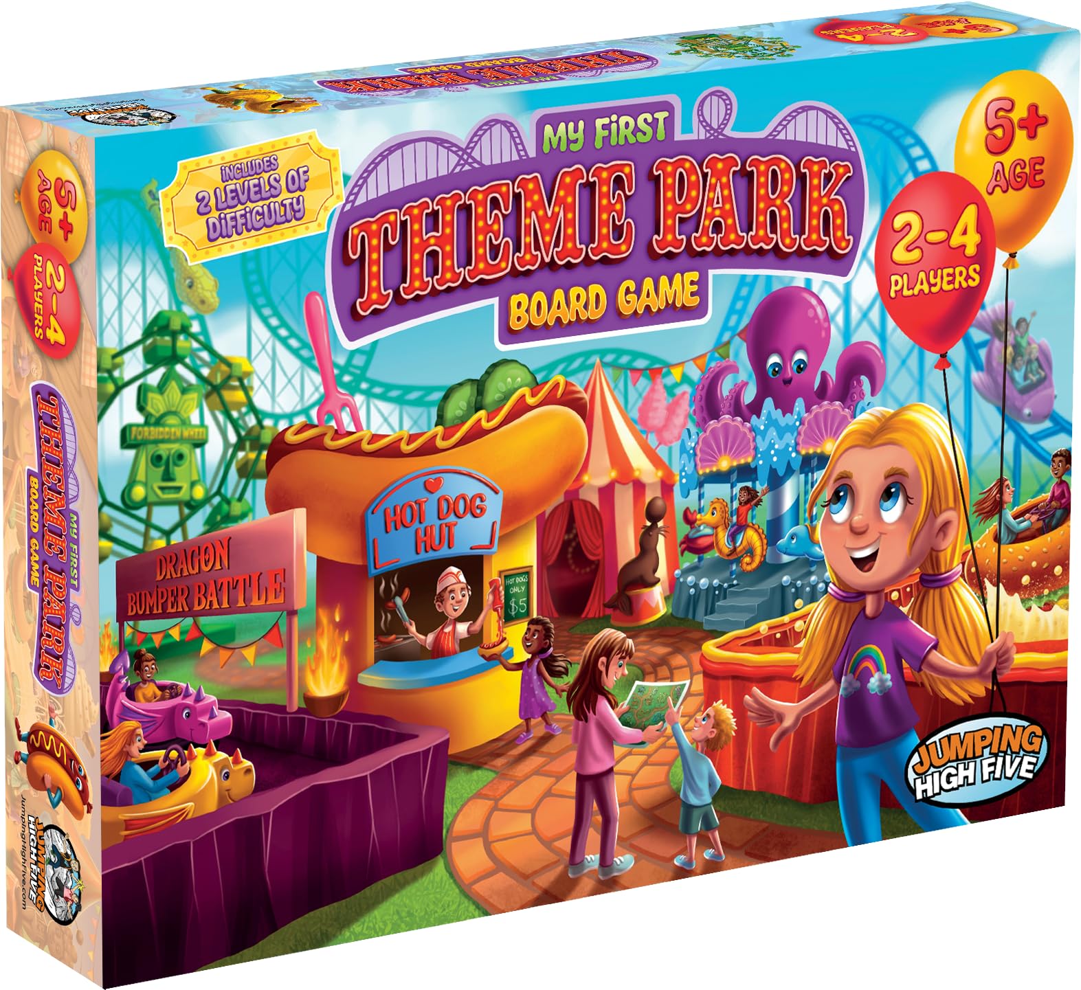 My First Theme Park Board Game for Kids Ages 5+- Build an Amusement Park with Cute Rides & Games - Fun Family Tile-Placement Strategy Game - Easy