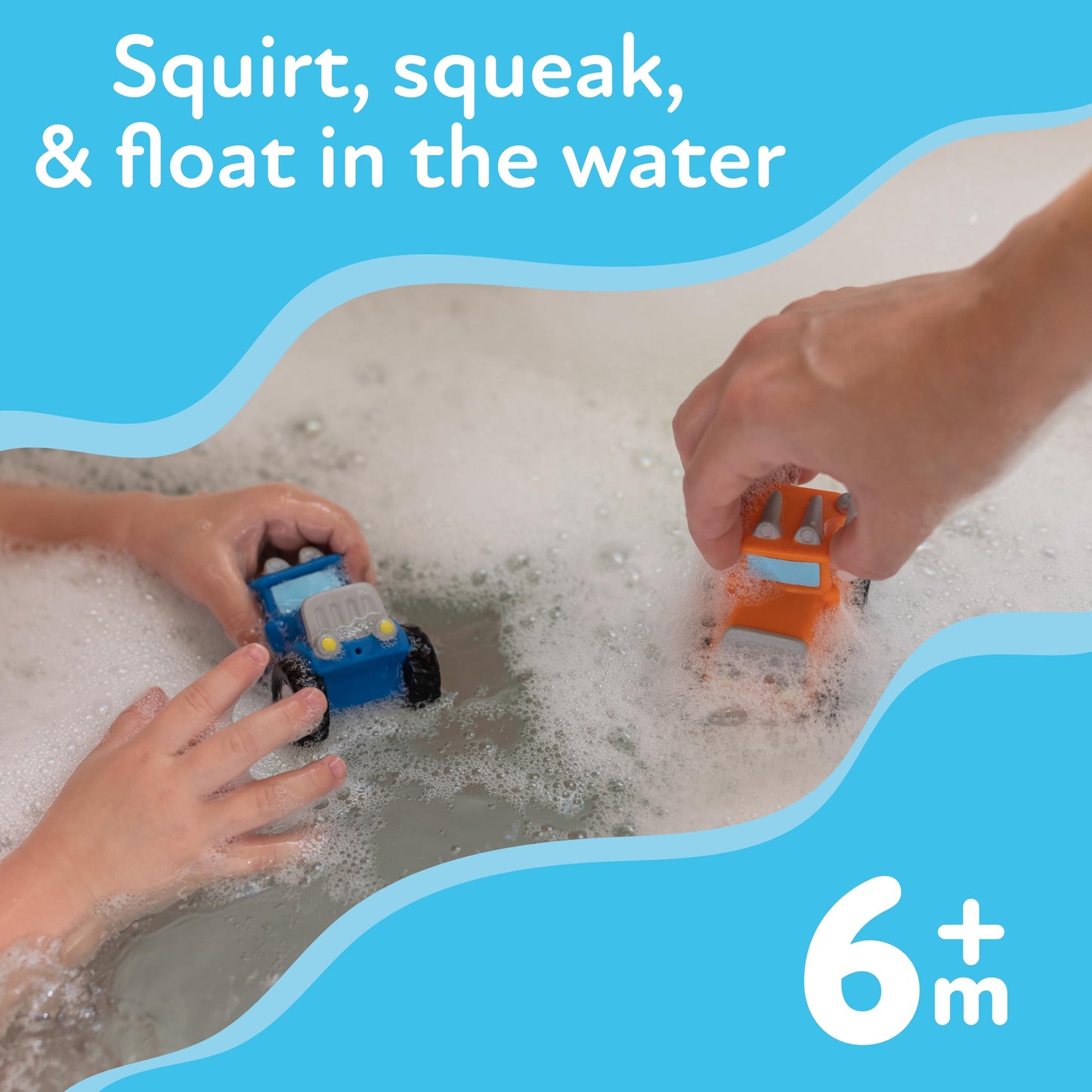 Nuby Squirt Wheels Baby Bath Toys - BPA Free Baby Essentials - 4-Count
