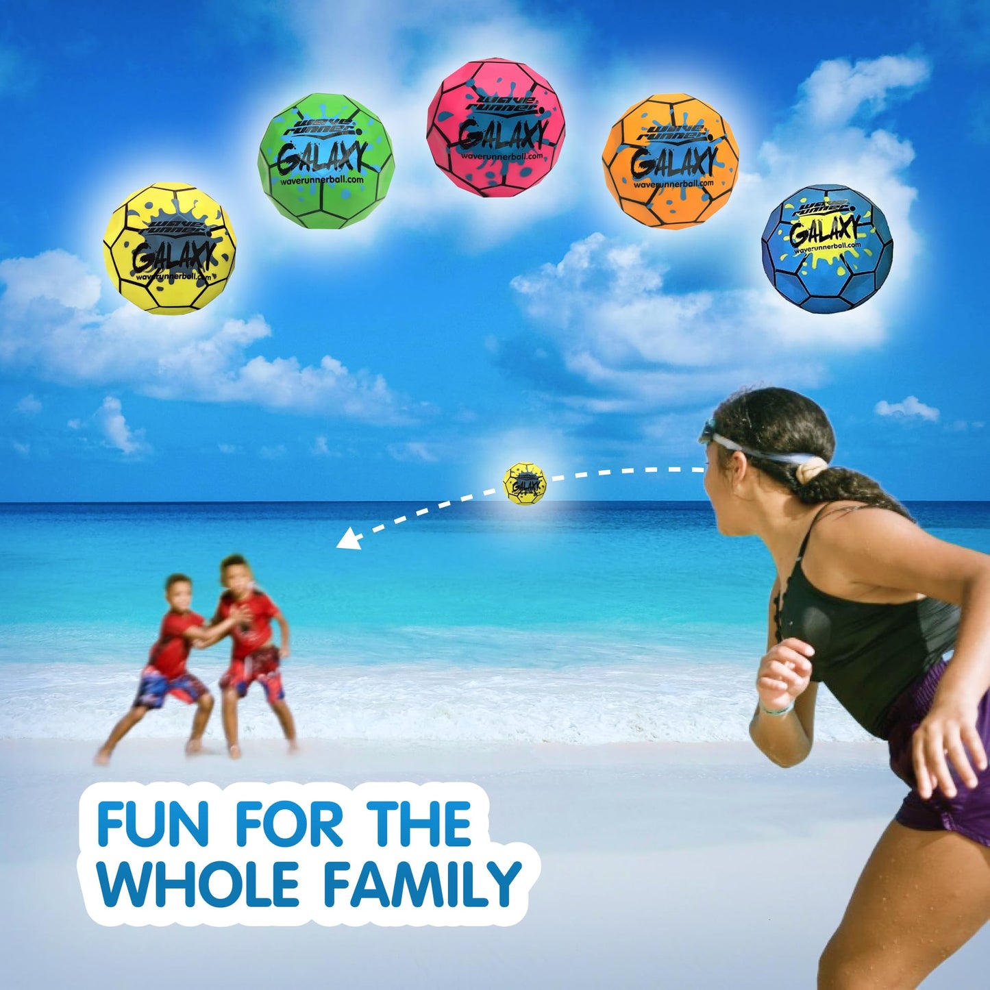 Wave Runner Galaxy Bounce Ball - Revolutionary Water Balls for Pool and Beach Fun, Ultimate Skipping and Bouncing Ball Pool Toy, Endless Summer Fun