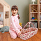 Baby Doll Stroller Play Set, 3-in-1 Babydoll Stroller with Removable Bassinet Baby Carriage for Dolls Toy Doll Stroller for Toddlers 3-4 Years