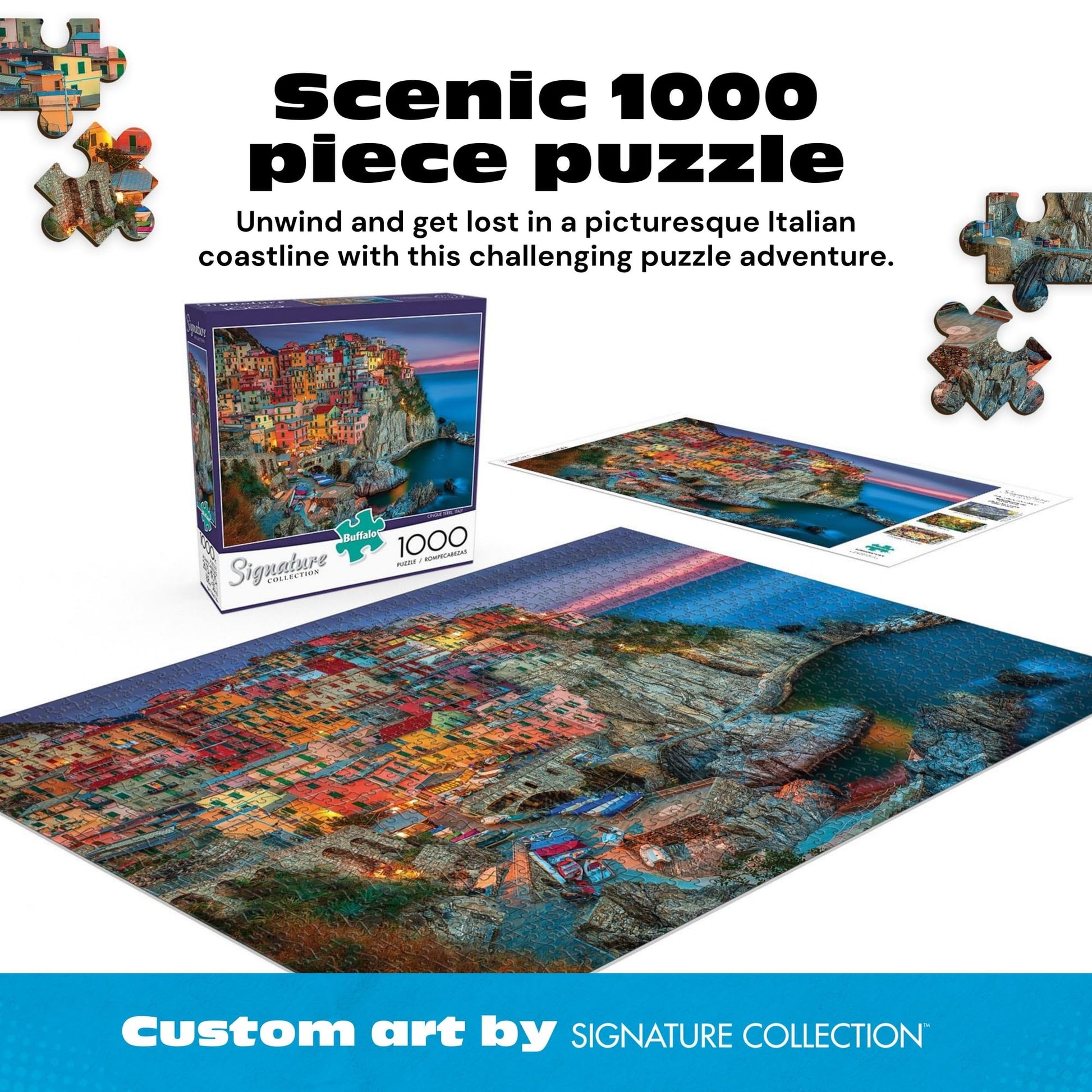 Buffalo Games - Cinque Terre Italy Coastal - 1000 Piece Puzzle for Adults