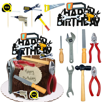 18PCS Tools Cake Topper Tools Cake Decorations Tool themed cake decoration