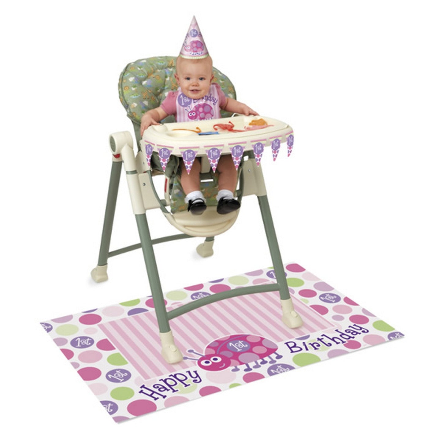 Ladybug 1st Birthday High Chair Decorating Kit, 4pc