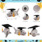 DolliBu Gray Shark Graduation Plush Toy - Baby Soft Plush Graduation Stuffed Animal Dress Up with Graduation Cap with Tassel Outfit - Gift