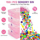 AGENTLAN Stackable Sensory Bin, Unicorn & Pet Sensory Sand Play Set