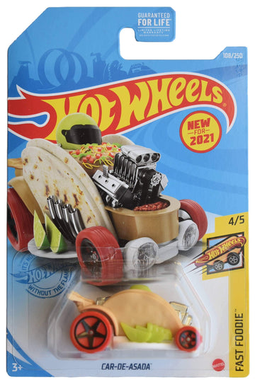 Hot Wheels Car De Asada, Fast Foodie 4/5 [tan/ red Wheels] 108/250 Taco Truck