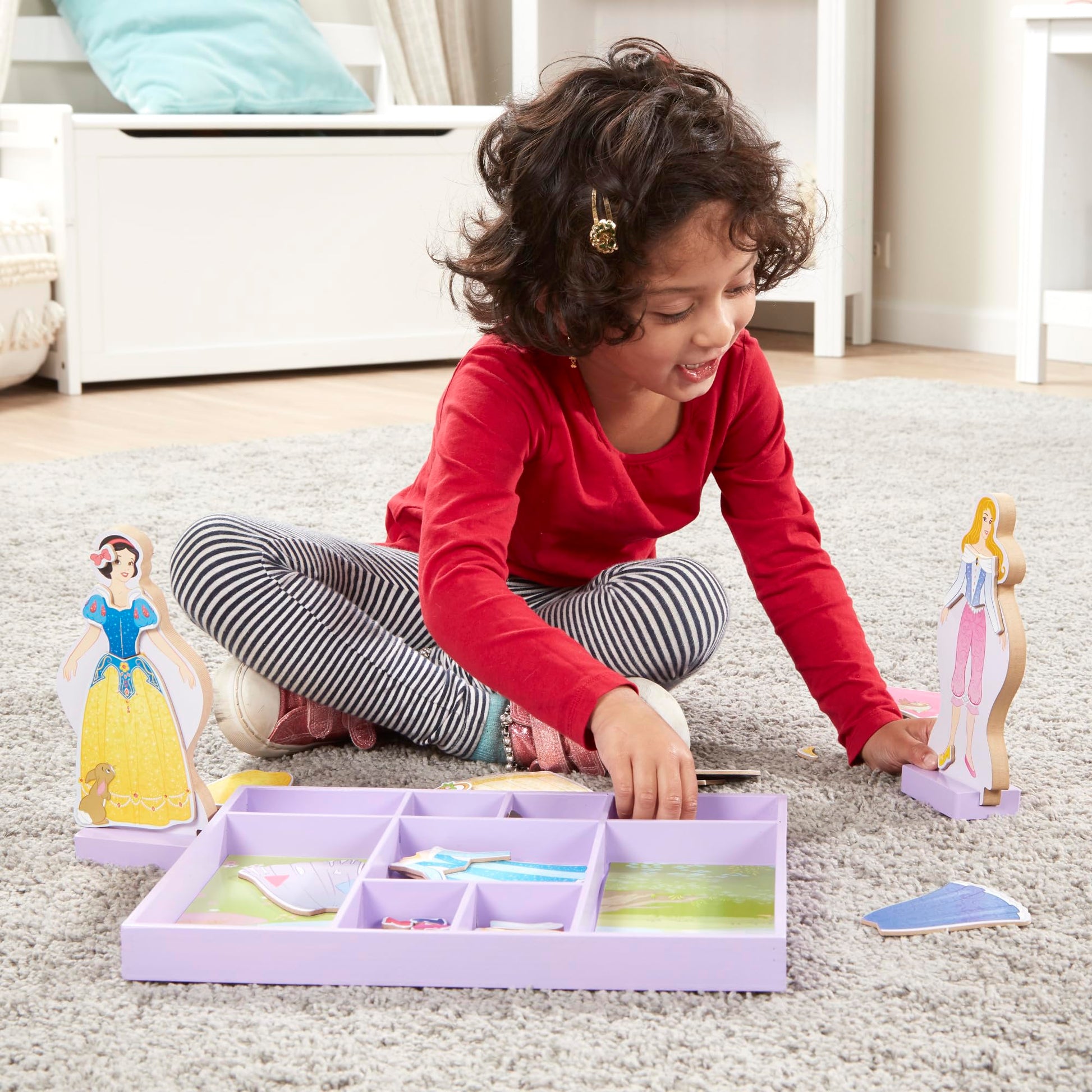 Melissa & Doug Disney Sleeping Beauty and Snow White Magnetic Dress-Up Wooden Doll Pretend Play Set (40+ pcs), Pretend Play & Preschool Toys for Kids