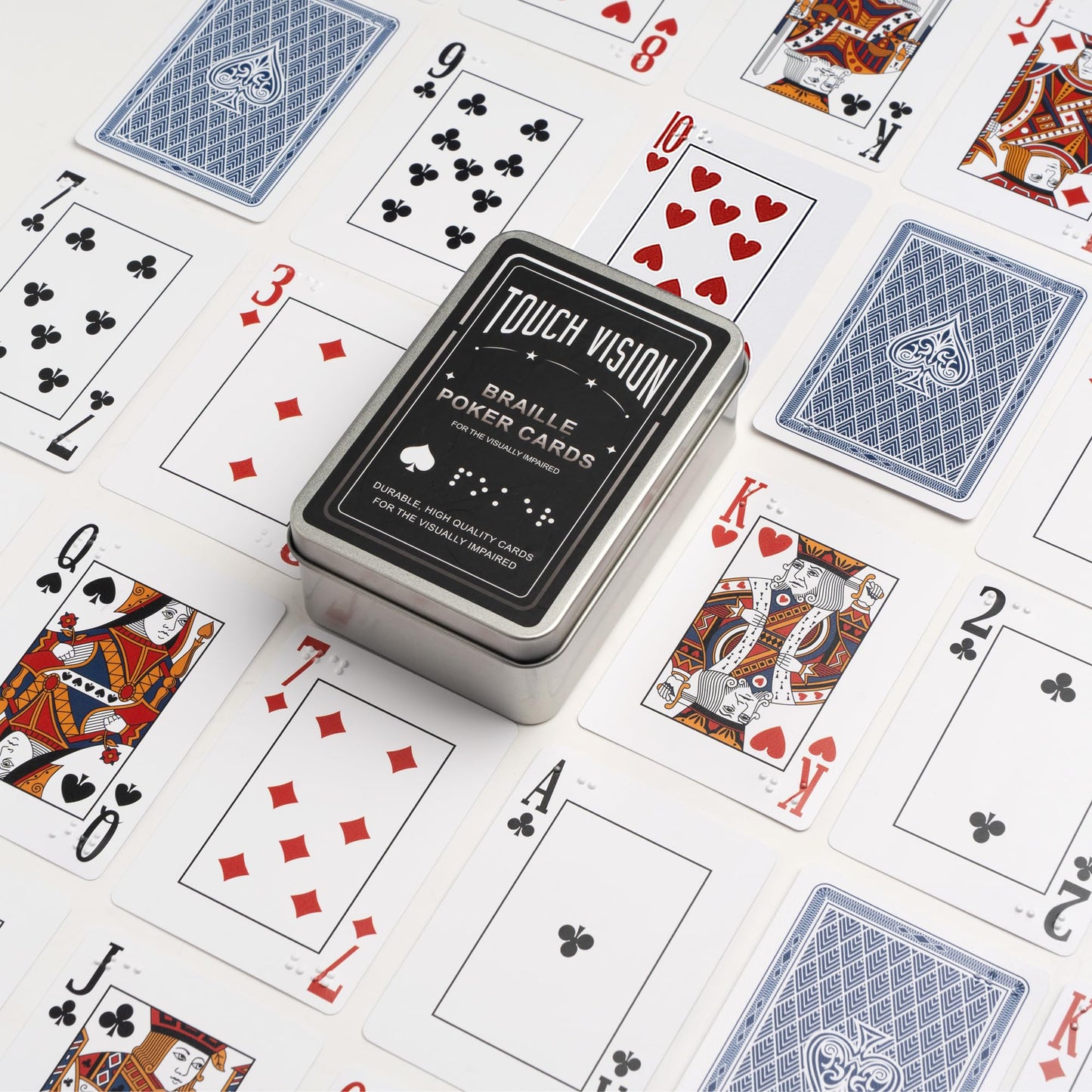 EliteSign Braille Playing Cards for Visually Impaired - Large Print Tactile Poker Cards, 2.4x3.4 Inches, Sturdy Plastic for Blind Adults & Family
