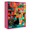 Coffee Cat Library (No. 12) - 1000 Piece Animal Jigsaw Puzzle for Adults | Printed in USA | Satin Low-Glare Finish | Random Ribbon Cut | Bonus Poster