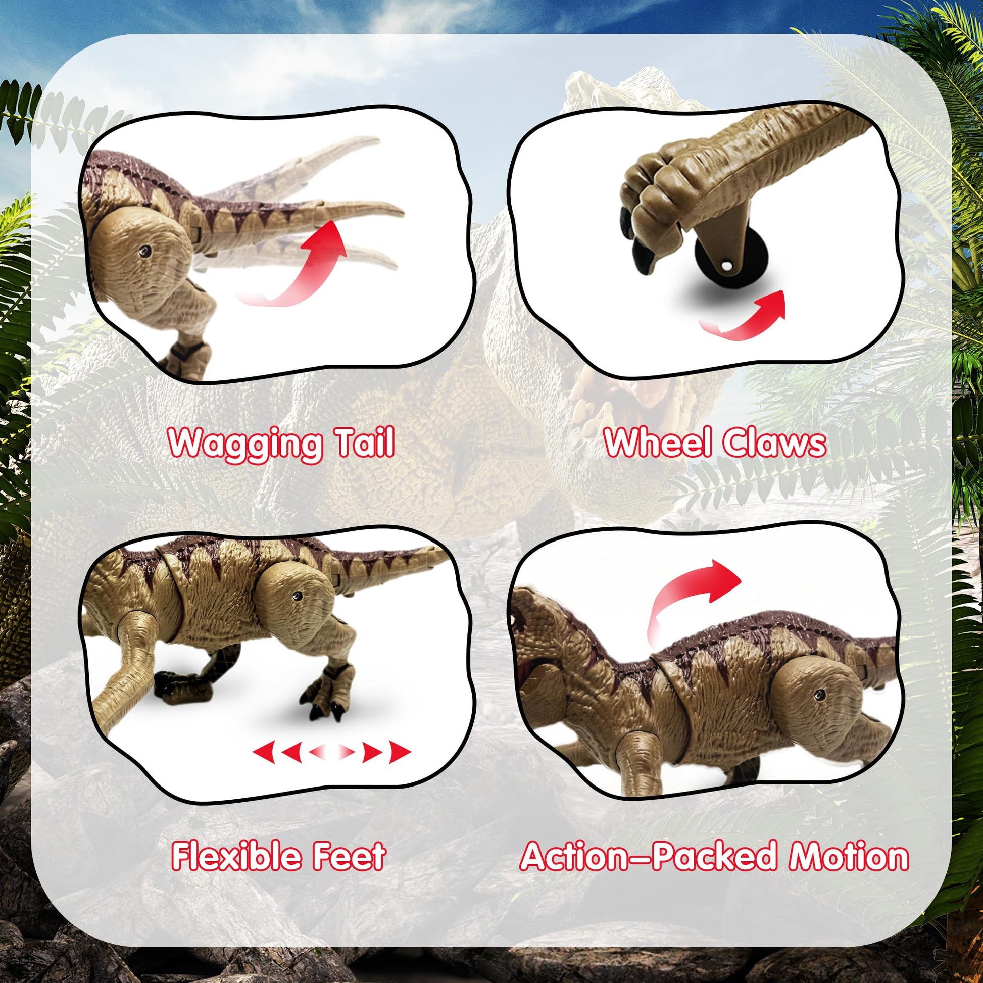 Moskiddo Remote Control Dinosaur Toys for Kids 3-5, 5-7, 8-12, 10-12, Electronic RC T Rex Dino Robot Toy for Boys, Top Christmas & Birthday Gifts for