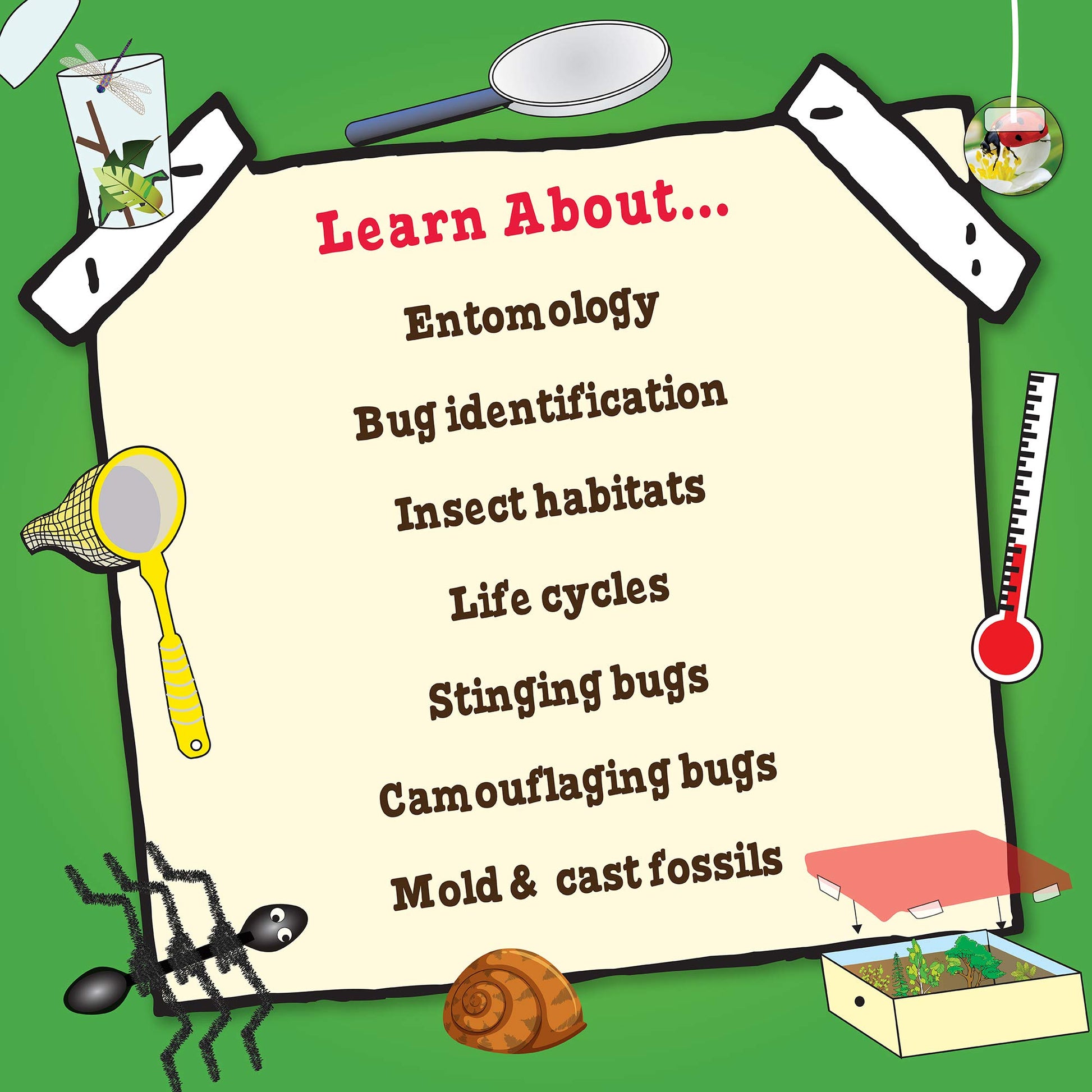 The Magic School Bus Exploring Bugs, Insects & Creatures, at-Home STEM Kits for Kids Age 5 and Up, Insect Kits for Young Scientists, DIY Bug House