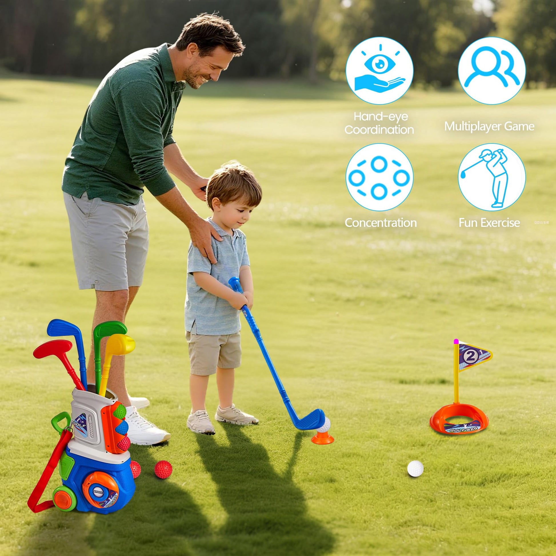 PJG 23 Pcs Golf Clubs Set, Golf Toys, Birthday Gift for Boys and Girls