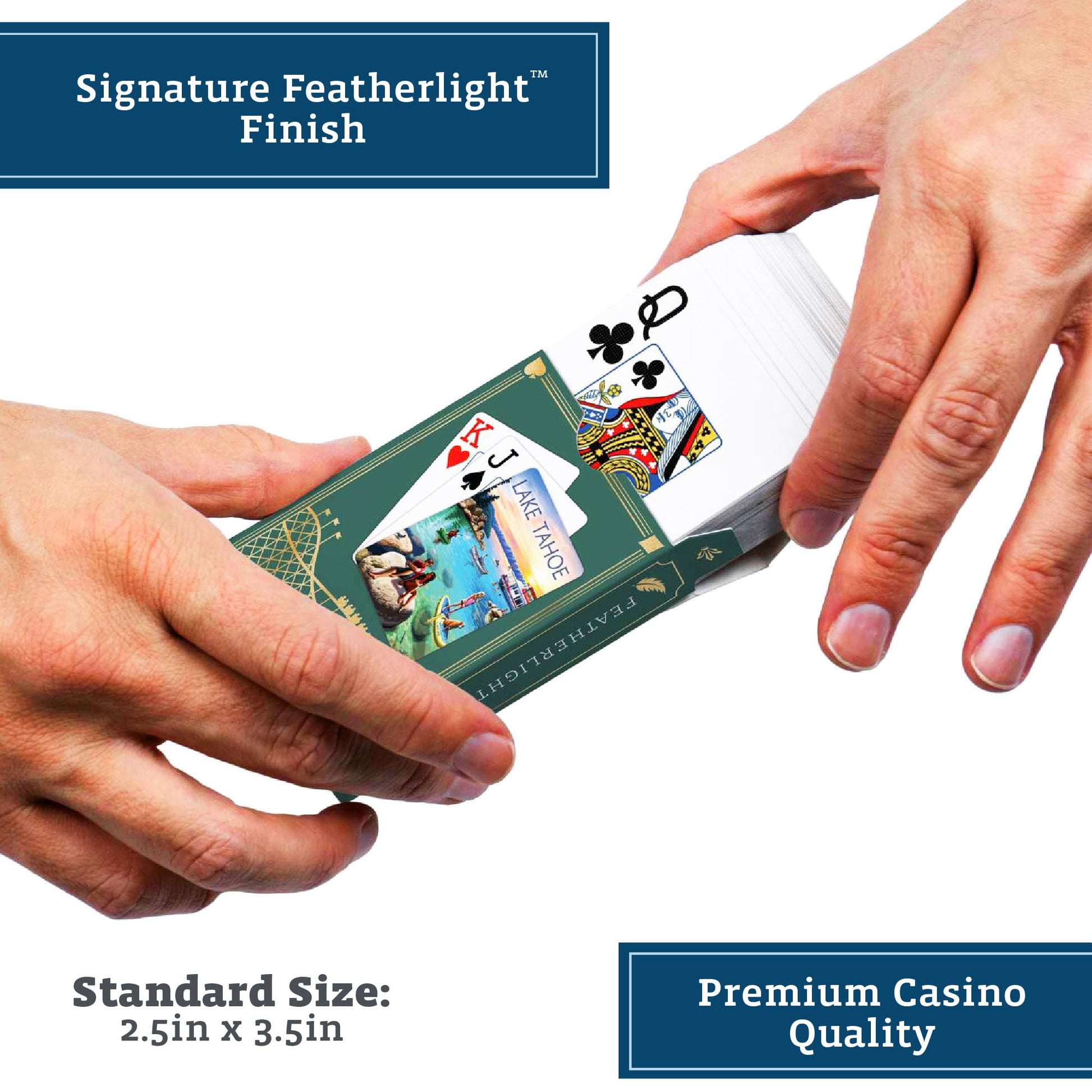 Boardwalk Puzzles Premium Featherlight Unique Playing Cards, Fun Themed Deck for Home and Travel | Lake Tahoe
