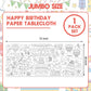 Hayfige Happy Birthday Giant Coloring Tablecloth Poster for Kids - 30 x 72 Inch Versatile Birthday Activity Paper Banner Poster Table Cover Crafts