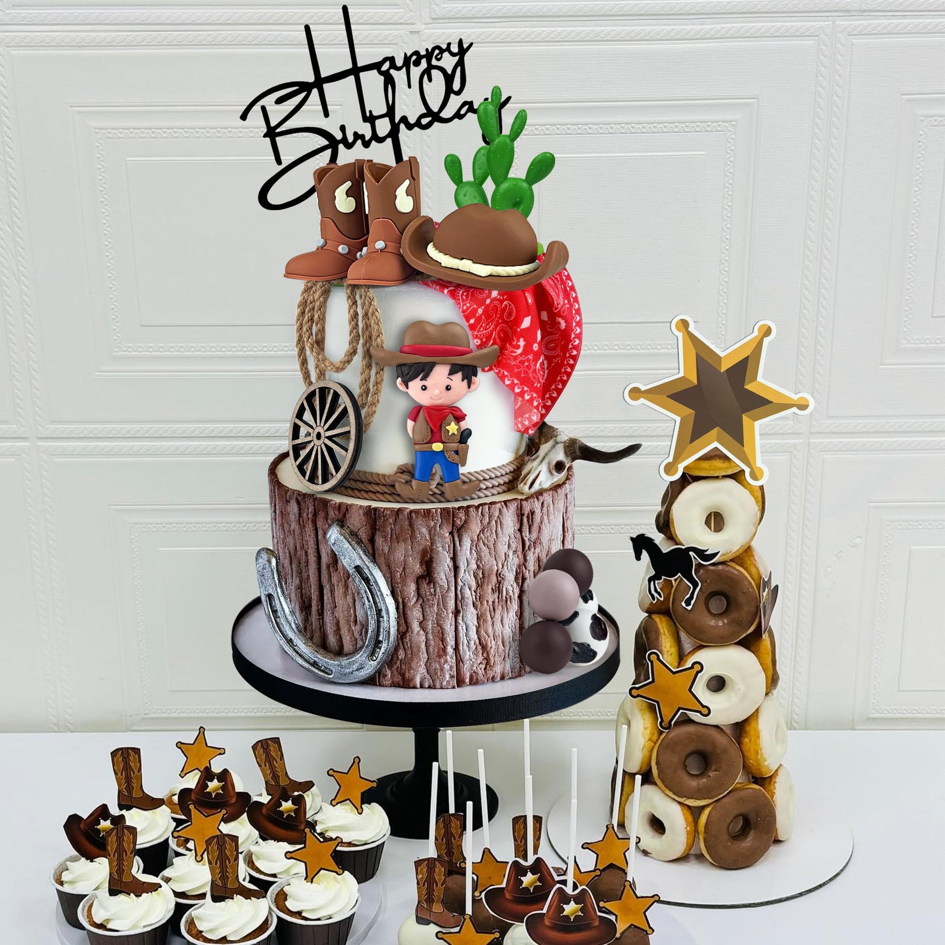 Cowboy Cake Decorations Cowboy Hat and Boot Cake Toppers Western Cowboy Cowgirl Birthday Baby Shower for Western Theme Party Favors Supplies