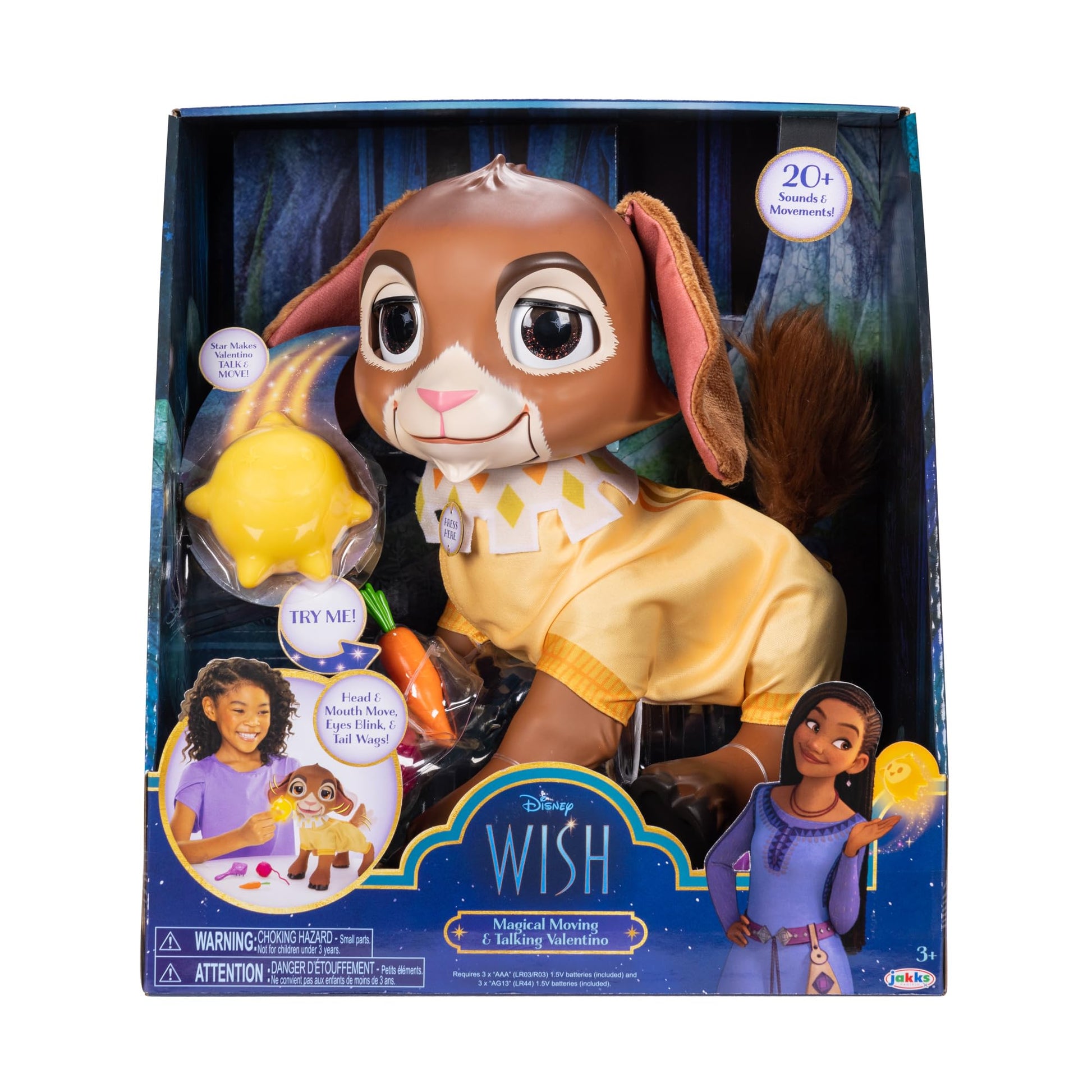 Disney's Wish Valentino Magical Moving & Talking Doll Star Makes Valentino Talk & Move, 20+ Sounds and Movements