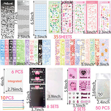 6 Kpop Photocard Holder Keychain Toploaders,6 Wrapped Gift Sets?50 Holographic Card Sleeves for Trading Cards,35Sheets Deco Stickers,2 Pcs Cute Little