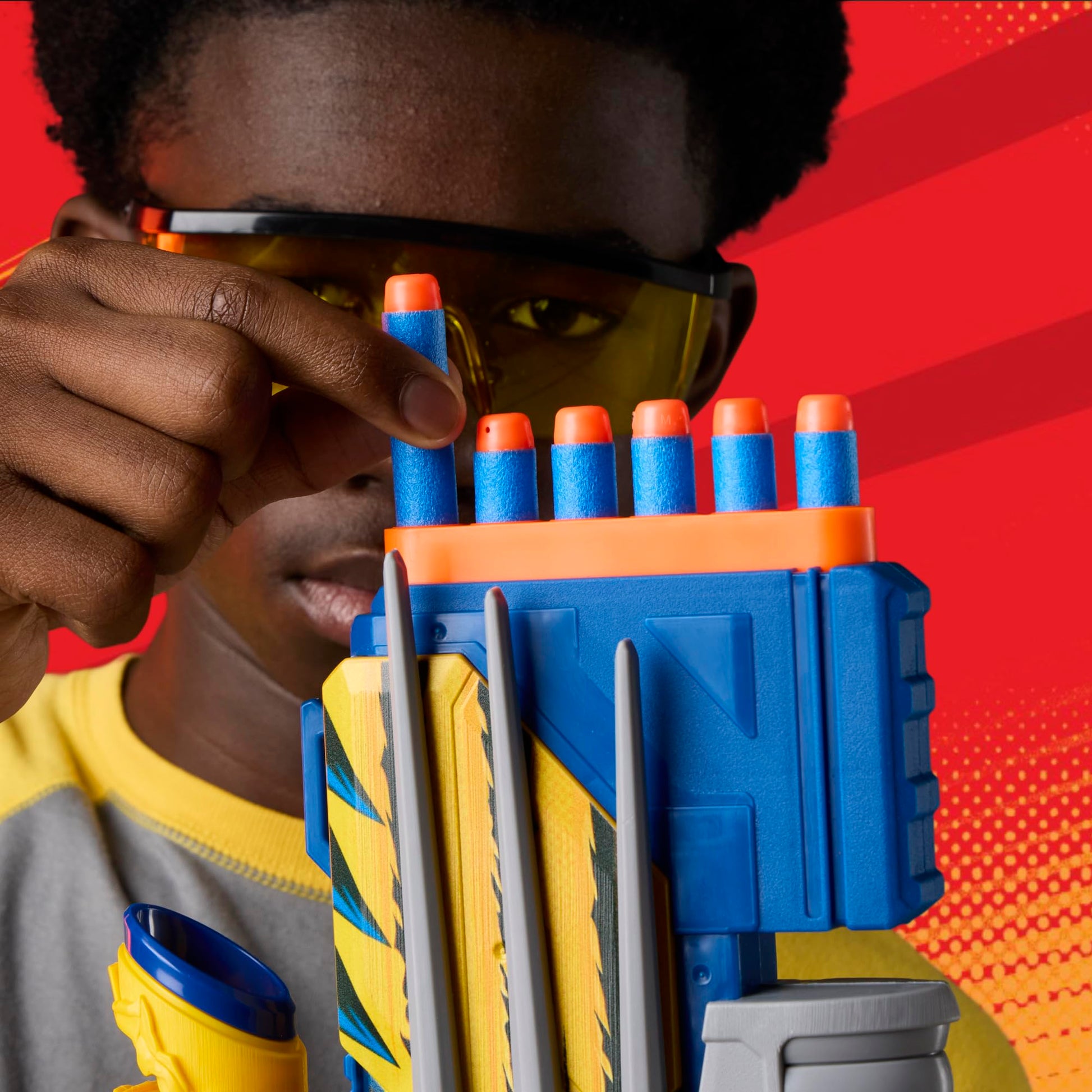 Nerf Marvel Wolverine Blaster, Scope, 6-Dart Storage Stock, Pump Action, 12 Nerf Elite Darts, Gifts for Kids Ages 8+