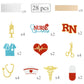 28Pcs Nurse Party Centerpiece Sticks Nurse Graduation Decorations Glitter Nursing School Graduation Table Centerpieces for Nurse Grad Party Medical RN