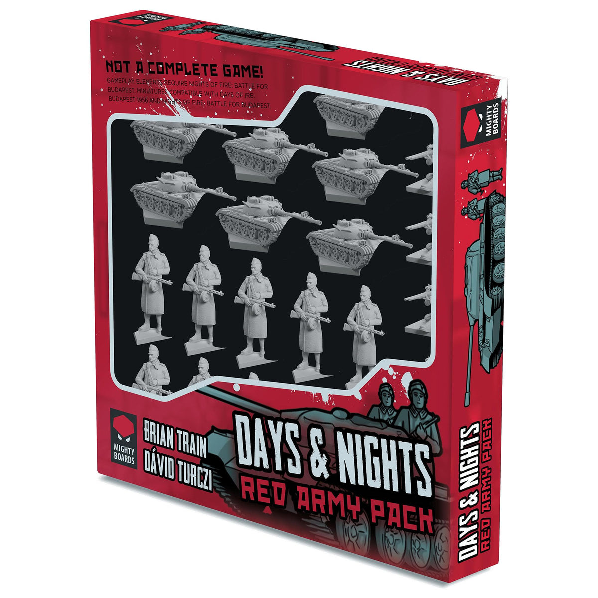 Mighty Boards: Days & Nights: Red Army Pack - Expansion Add On - 28 Miniatures & Card Pack, Board Game Accessory, for Nights of Fire & Days of Ire