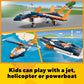 LEGO Creator 3 in 1 Supersonic Jet Plane Toy Set, Transforms from Plane to Helicopter to Speed Boat Toy, Buildable Vehicle Models for Kids, Boys