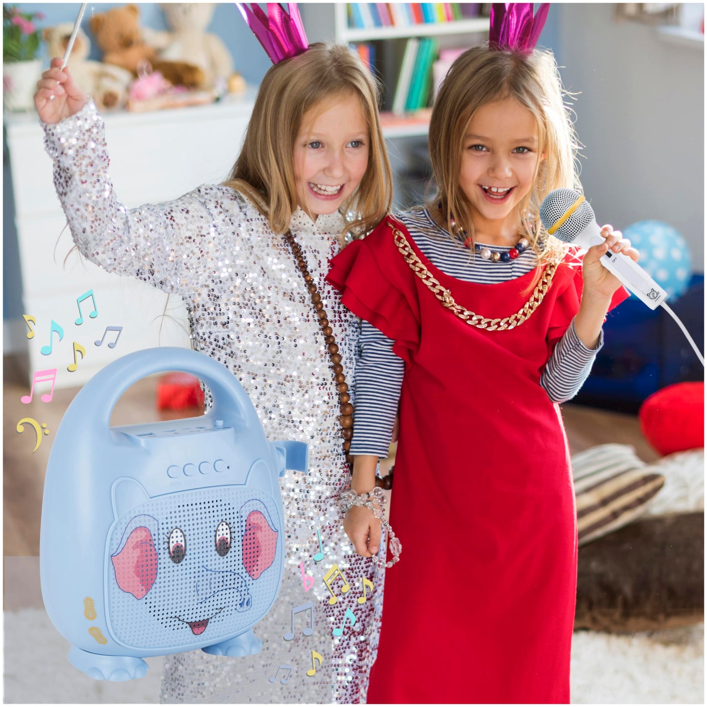 Singimals - Kids Karaoke Speaker with Microphone, Bluetooth, LED Lights