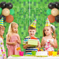 Green Pixel Miner Foil Fringe Curtains - 2 Pack 3.3x6.6ft Metallic Video Game Birthday Photo Booth Backdrop, Door Streamers for Gamer Party