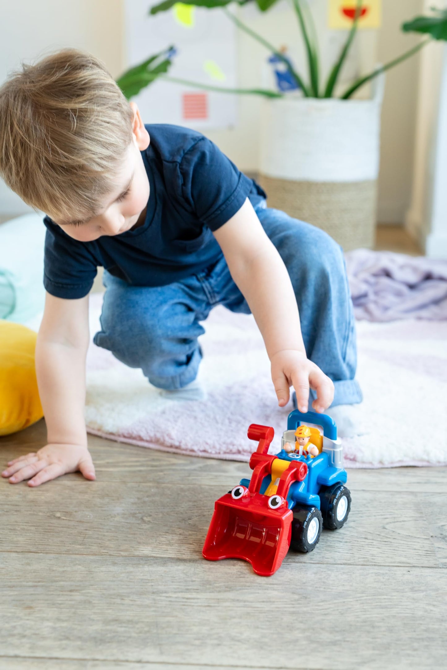 Wow Toys Lift-It Luke - Friction Powered Forklift Toy with Driver Figure | Toddler Construction Vehicle Toy Ages 1.5-5 Years