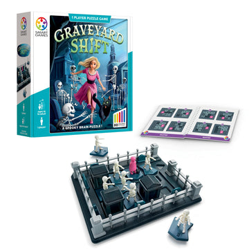 SmartGames Graveyard Shift - Spooky Logic Puzzle Game with 80 Challenges for Ages 8+