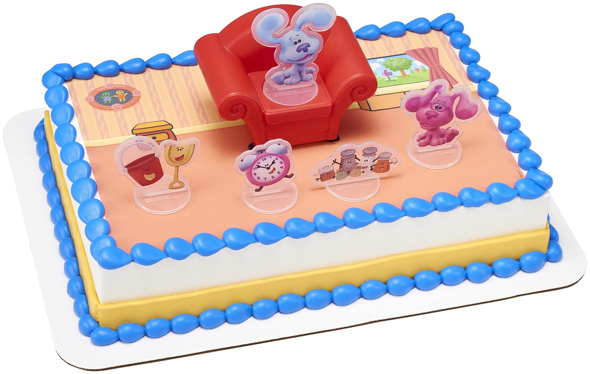 DecoSet® Blue’s Clues & You Cake Topper, 6-Piece Set of Decorations with Blue and Friends, Create an Adorable Birthday Cake