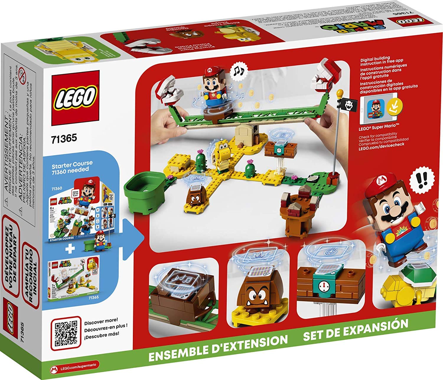 LEGO Super Mario Piranha Plant Power Slide Expansion Set 71365; Building Kit for Kids to Combine with The Super Mario Adventures with Mario Starter