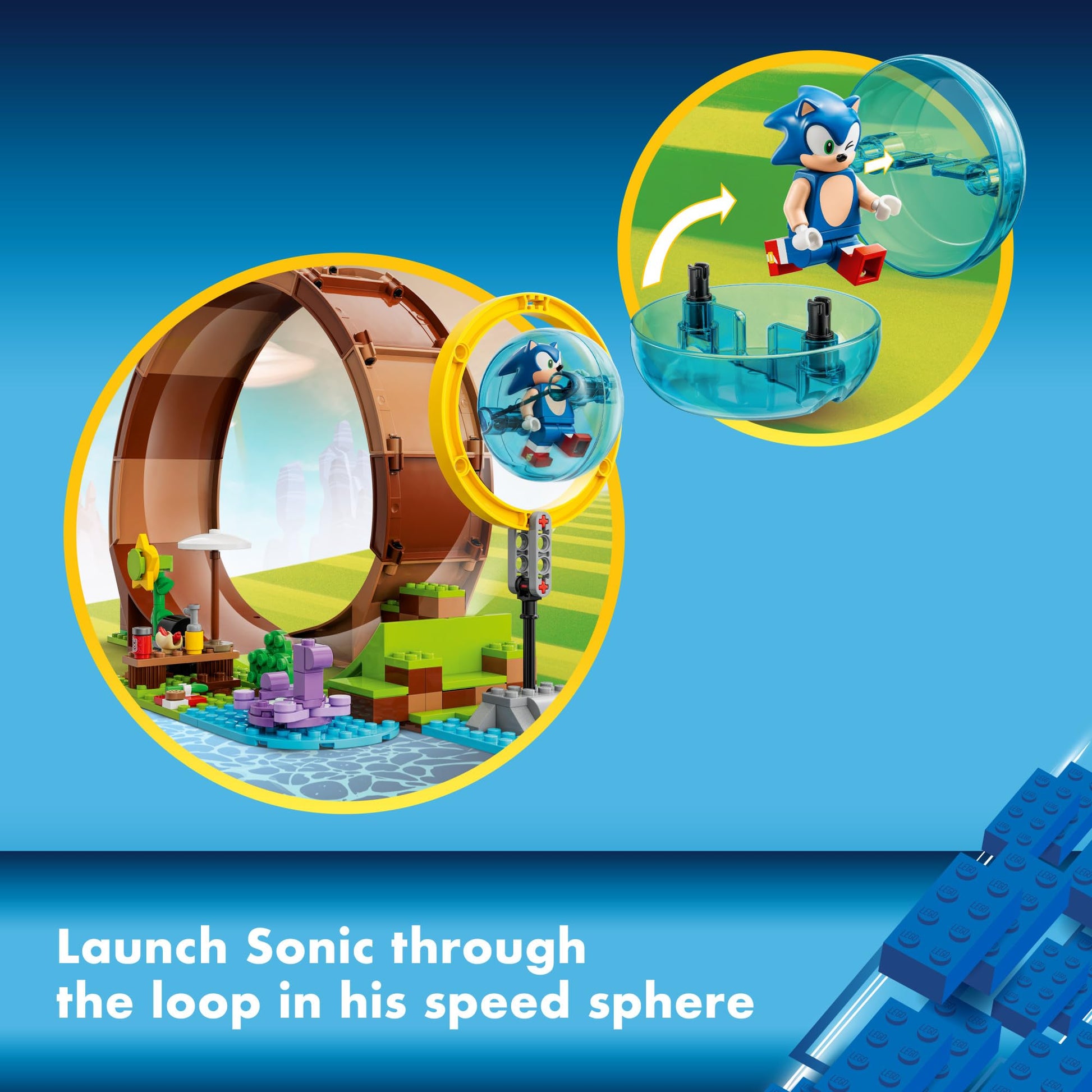 LEGO Sonic The Hedgehog Sonic’s Green Hill Zone Loop Challenge Building Toy Set, Sonic Adventure Toy with 9 Sonic and Friends Characters, Fun Gift for