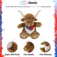 DolliBu Texas Longhorn Stuffed Animal - Cute Playtime Farm Animal Plush Toy with Texas Flag Bandana, Soft and Huggable Texas Longhorn Cowboy Toy