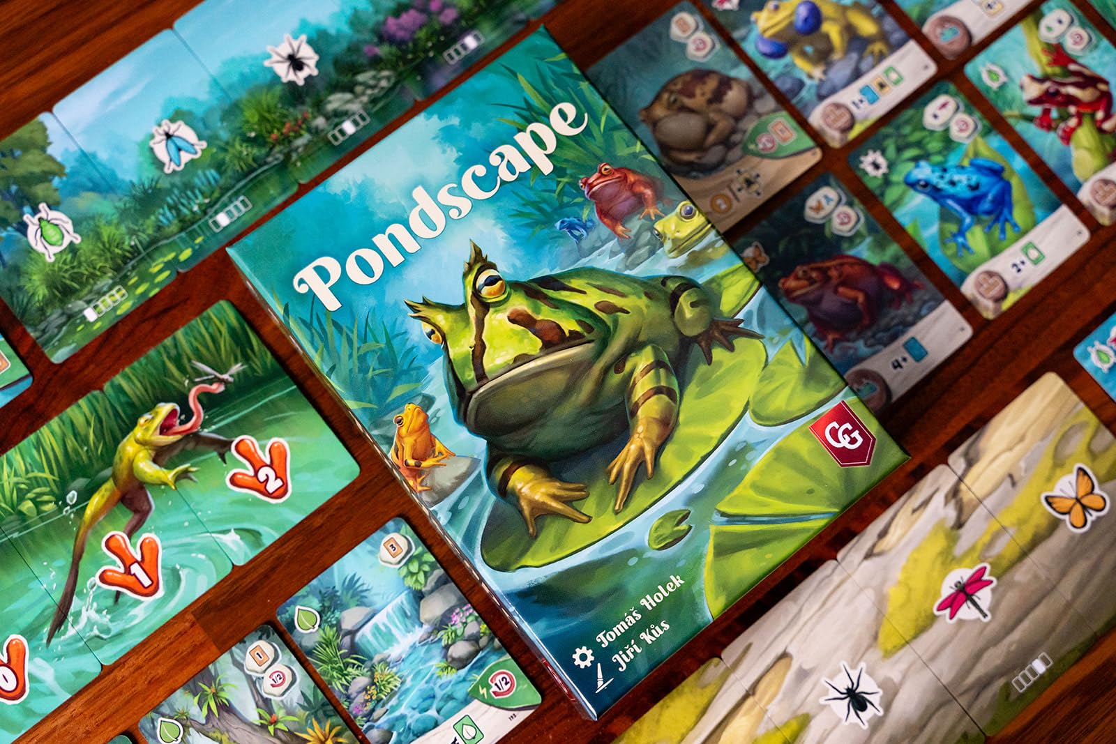 Capstone Games Pondscape - Strategy Card Game for Adults & Teens - 2 Player or More - Asymmetrical, Mystery, Role-Based & Thematic Card Game for Game