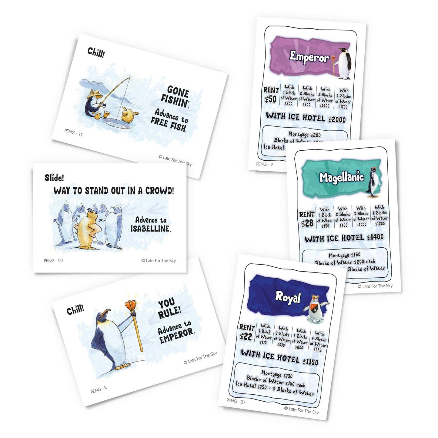 Late for The Sky Penguin-Opoly Family Board Game - Opoly-Style Penguin Theme, Educational Fun for Kids & Adults, 2-6 Players, Ages 8+, Collect