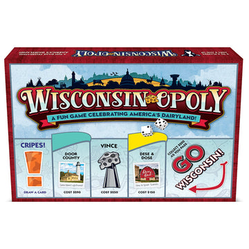 Late for The Sky Wisconsin-Opoly Board Game - Family Strategy Party Game for 2-6 Players, Ages 8+ - Buy Properties, Build Cabins & Lodges - Wisconsin