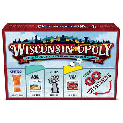 Late for The Sky Wisconsin-Opoly Board Game - Family Strategy Party Game for 2-6 Players, Ages 8+ - Buy Properties, Build Cabins & Lodges - Wisconsin