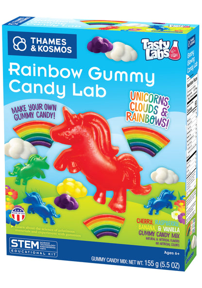 Thames & Kosmos Rainbow Gummy Candy Lab - Unicorns, Clouds & Rainbows! Sweet Science STEM Experiment Kit, Make Your Own Gummy Candies in Cool Shapes