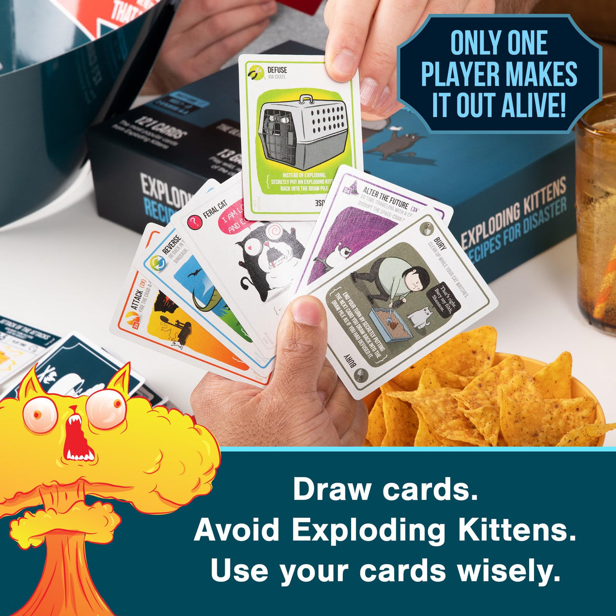 Exploding Kittens Recipes for Disaster, 2-5 Players, Ages 7+
