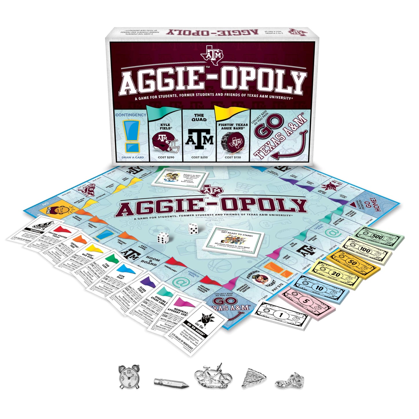 Late for The Sky: Aggie-Opoly - Texas A&M University Themed Family Board Game, Opoly-Style, Traditional Play Or 1 Hr Version, Ages 8+, 2-5 Players