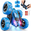 QUNREDA Remote Control Car, RC Cars Toys for Kids Ages 6-12, 4WD Stunt Car with LED Lights & 360° Flips, 2.4GHz, Upgraded USB-C Modular Batteries