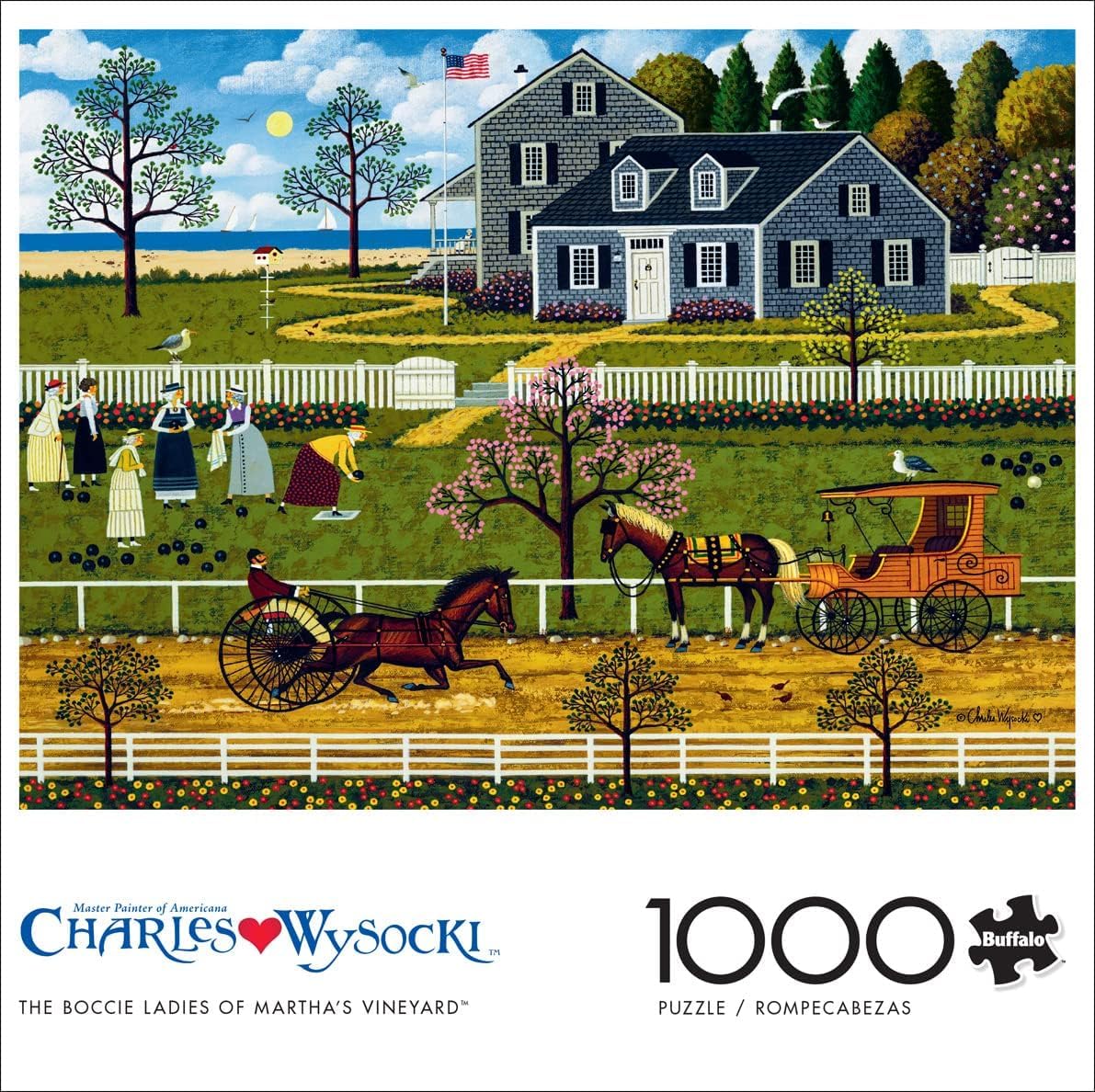 Buffalo Games Charles Wysocki, Boccie Ladies, 1000 Piece Puzzle for Adults