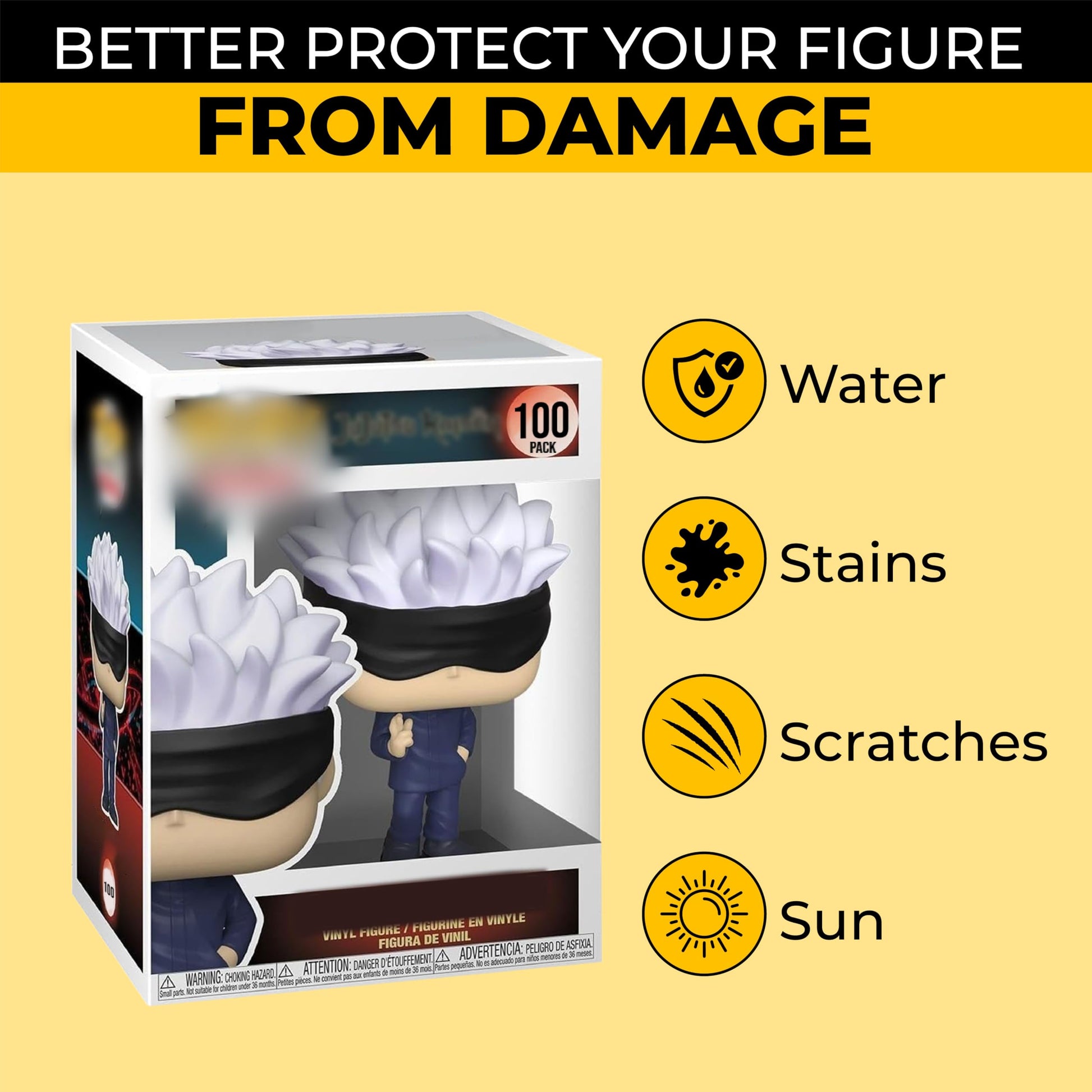 Ellie Dang Designs Premium Protector Case Compatible with Funko 4" Inch Pop Vinyl Figures - Ultra Clear, Heavy Duty 0.5mm Thick, Protective Film