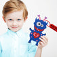 4E's Novelty Valentines Monster Craft Ornament (12 Pack) Foam Valentines Day Crafts for Kids Classroom DIY Valentines Day Card for Kids Bulk