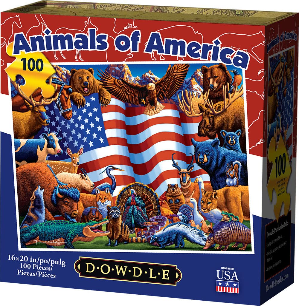 Dowdle Jigsaw Puzzle - Animals of America - 100 Piece