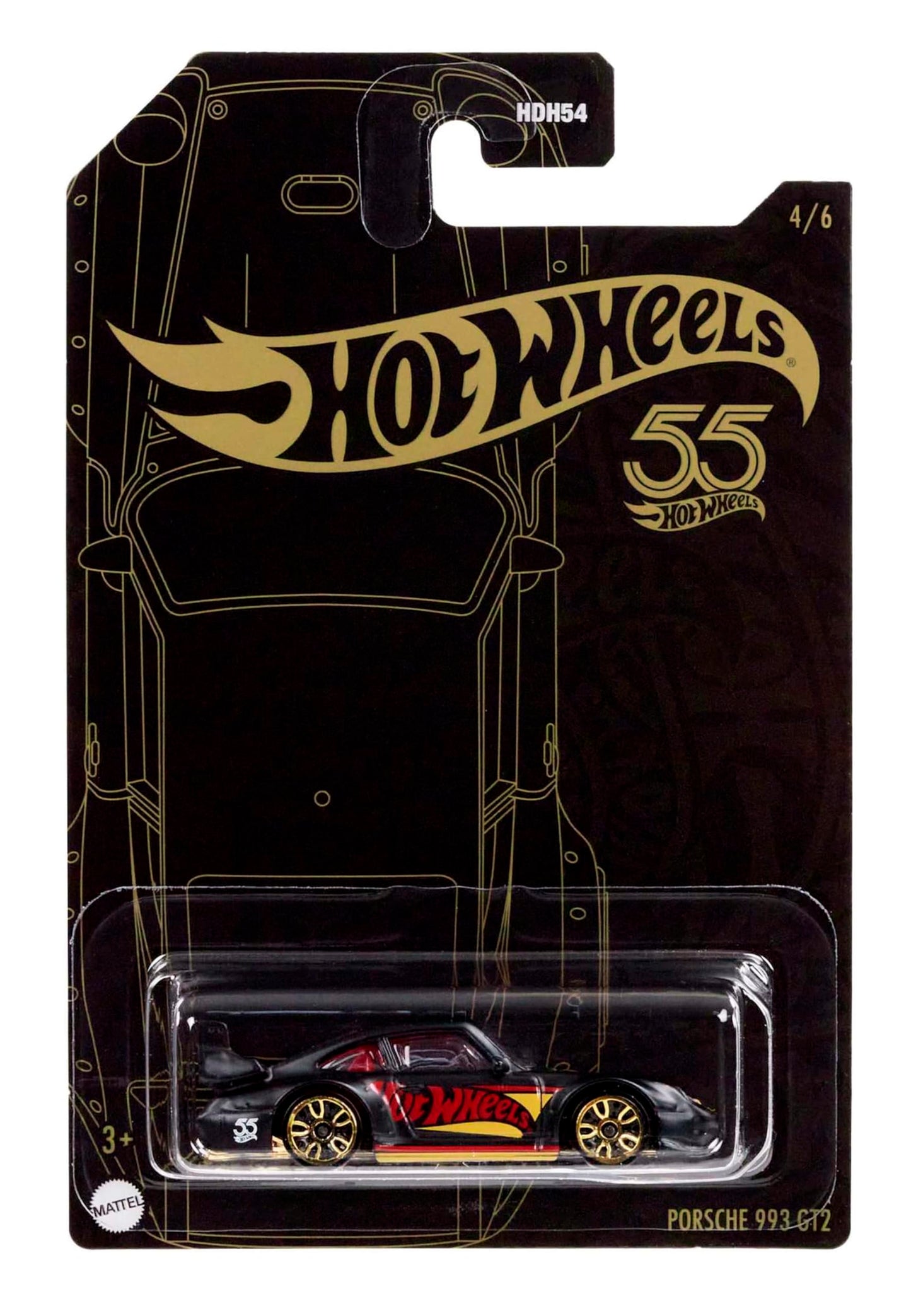 Hot Wheels (HDH54) 55th Anniversary Series 4/6 - Porsche 993 GT2 (Exclusive)