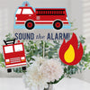 Big Dot of Happiness Fired Up Fire Truck - Firefighter Baby Shower or Birthday Party Centerpiece Sticks - Table Toppers - Set of 15