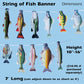 Havercamp Fishing Party Decorations Kit! Includes:1 Lg. Bass Centerpiece, 1 String of Fish Banner, 12 Fun Photo Props, and 1 Plastic Reusable