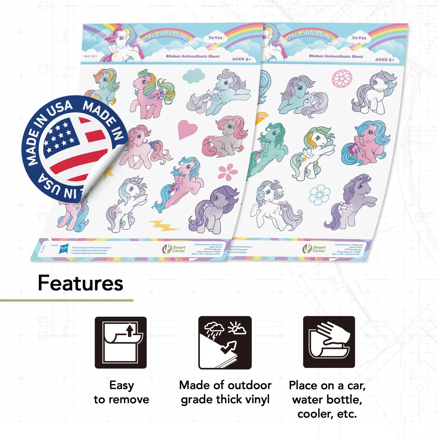 Desert Cactus My Little Pony Sticker - 28 Vinyl Decal Laptop Water Bottle Car Scrapbook Decorations Birthday Favor Party Supplies (2-22)