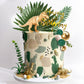 21 PCS Gold Dinosaur Cake Toppers Dinosaur Figures Green Ball Cake Decorations for Dinosaur Theme Birthday Supplies (Gold)
